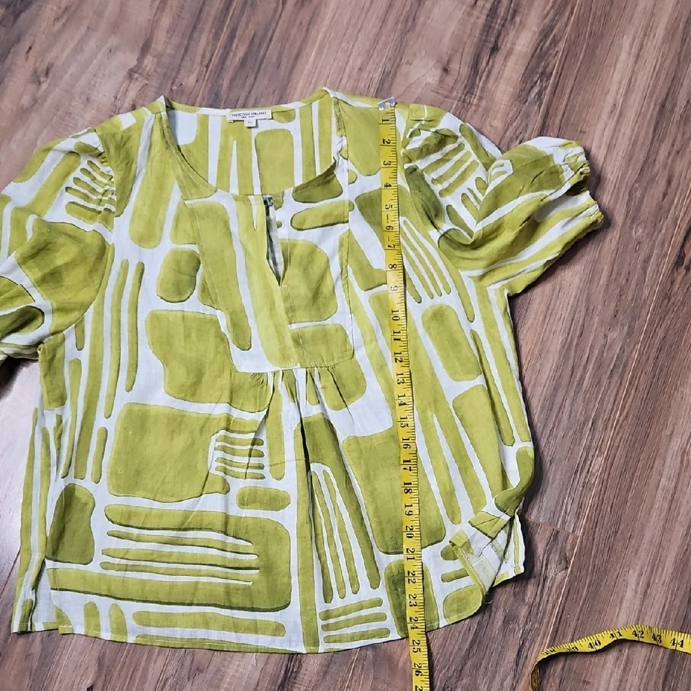 Christian Siriano Women's Green Patterned Blouse XL - Picture 7 of 9